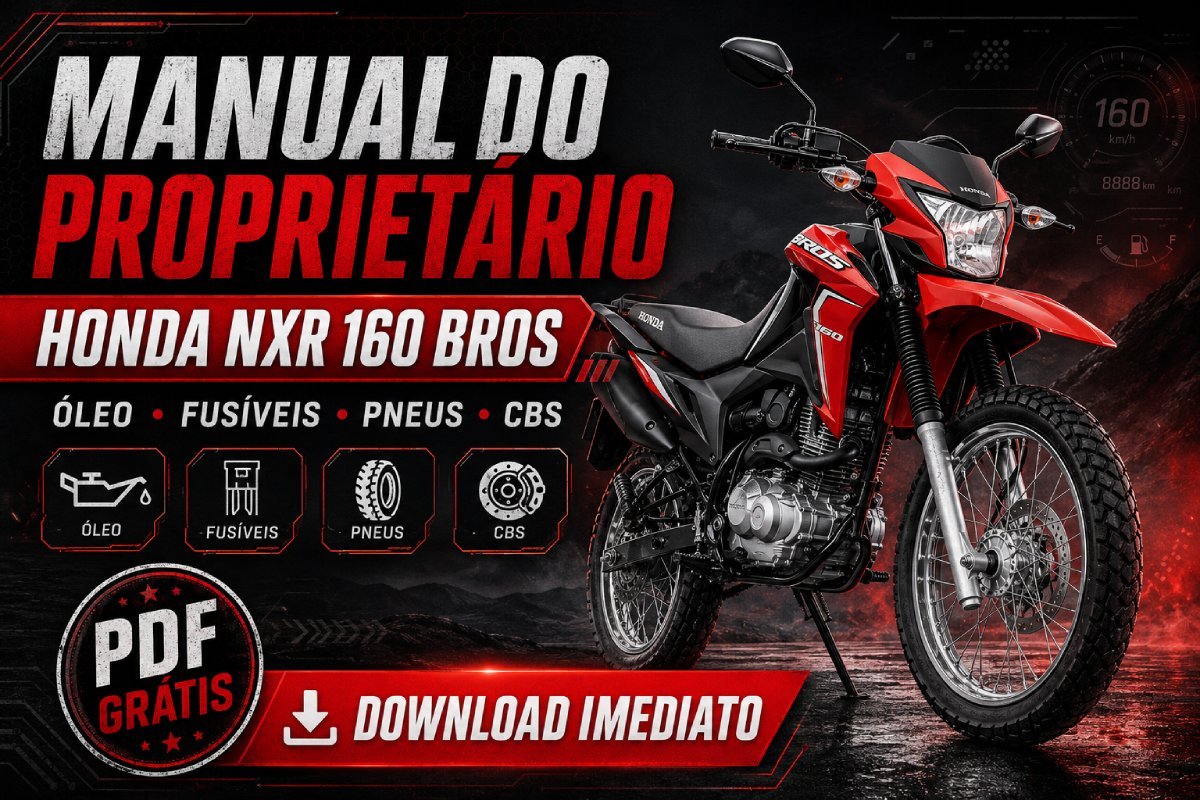 Manual do Proprietário Honda NXR 160 Bros PDF com óleo, fusíveis, pneus e manutenção