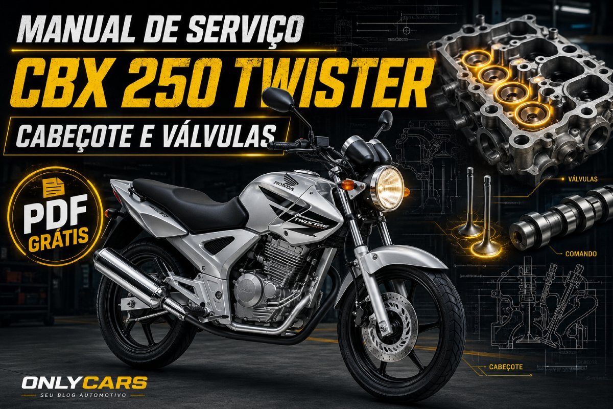 Manual de serviço Honda CBX 250 Twister cabeçote e válvulas em PDF