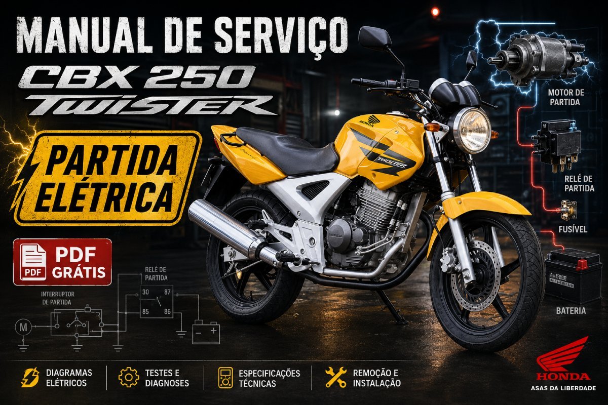 Manual de serviço Honda CBX 250 Twister partida elétrica em PDF