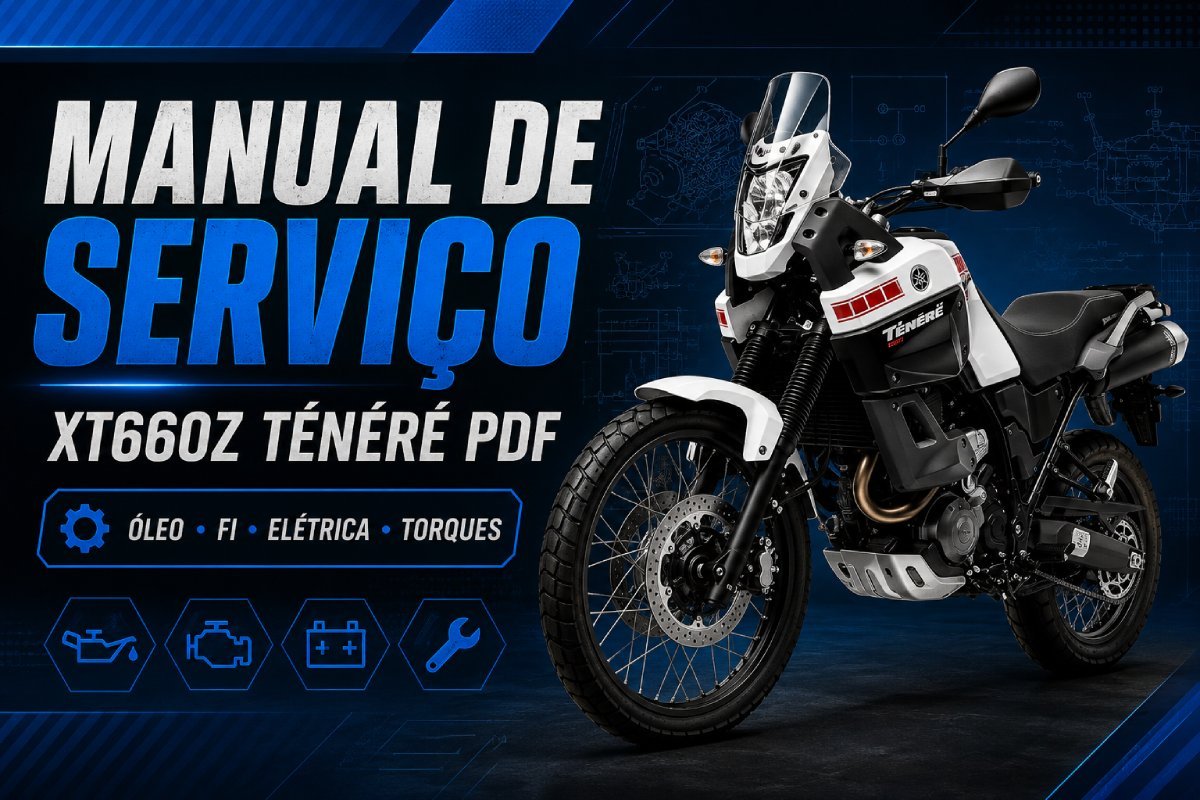 Manual de Serviço Yamaha XT660Z Ténéré PDF com óleo, injeção, elétrica, torques e manutenção