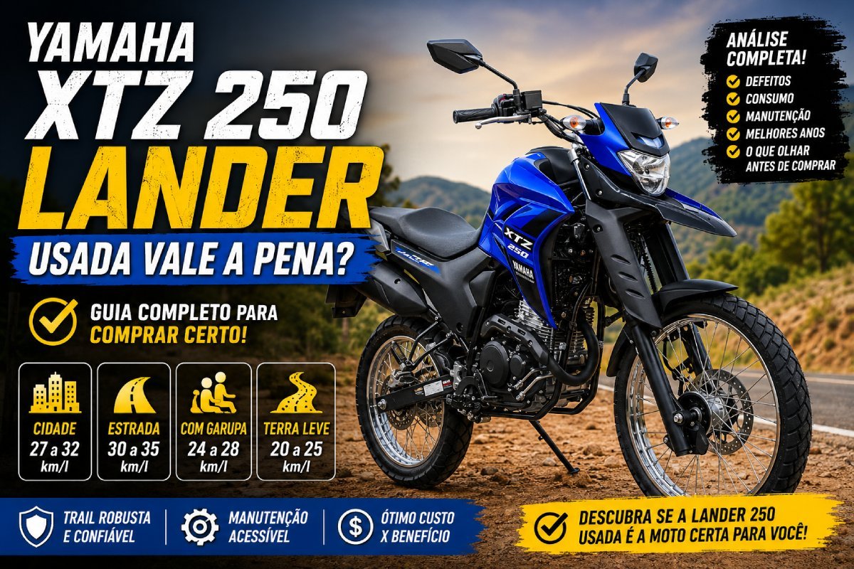 amaha XTZ 250 Lander usada vale a pena como moto trail para cidade estrada e terra leve