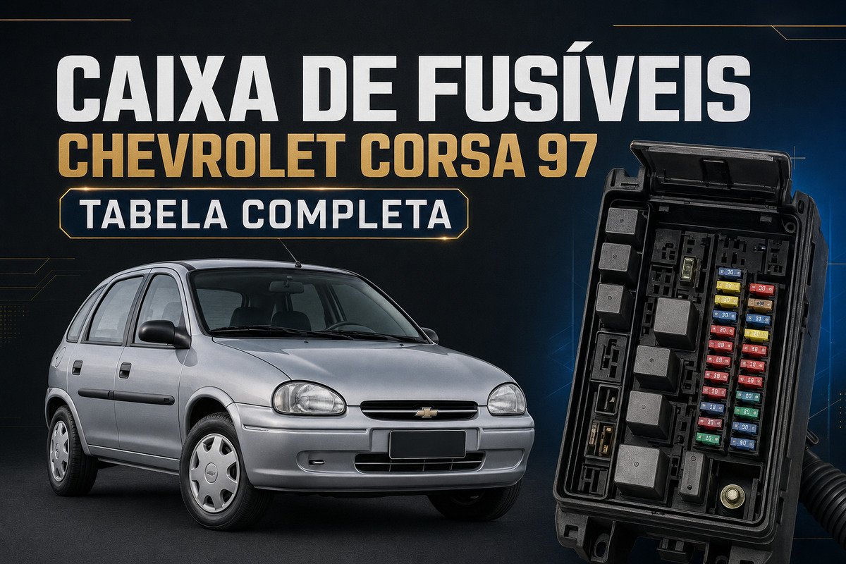 Caixa de fusíveis do Chevrolet Corsa 97 com tabela completa