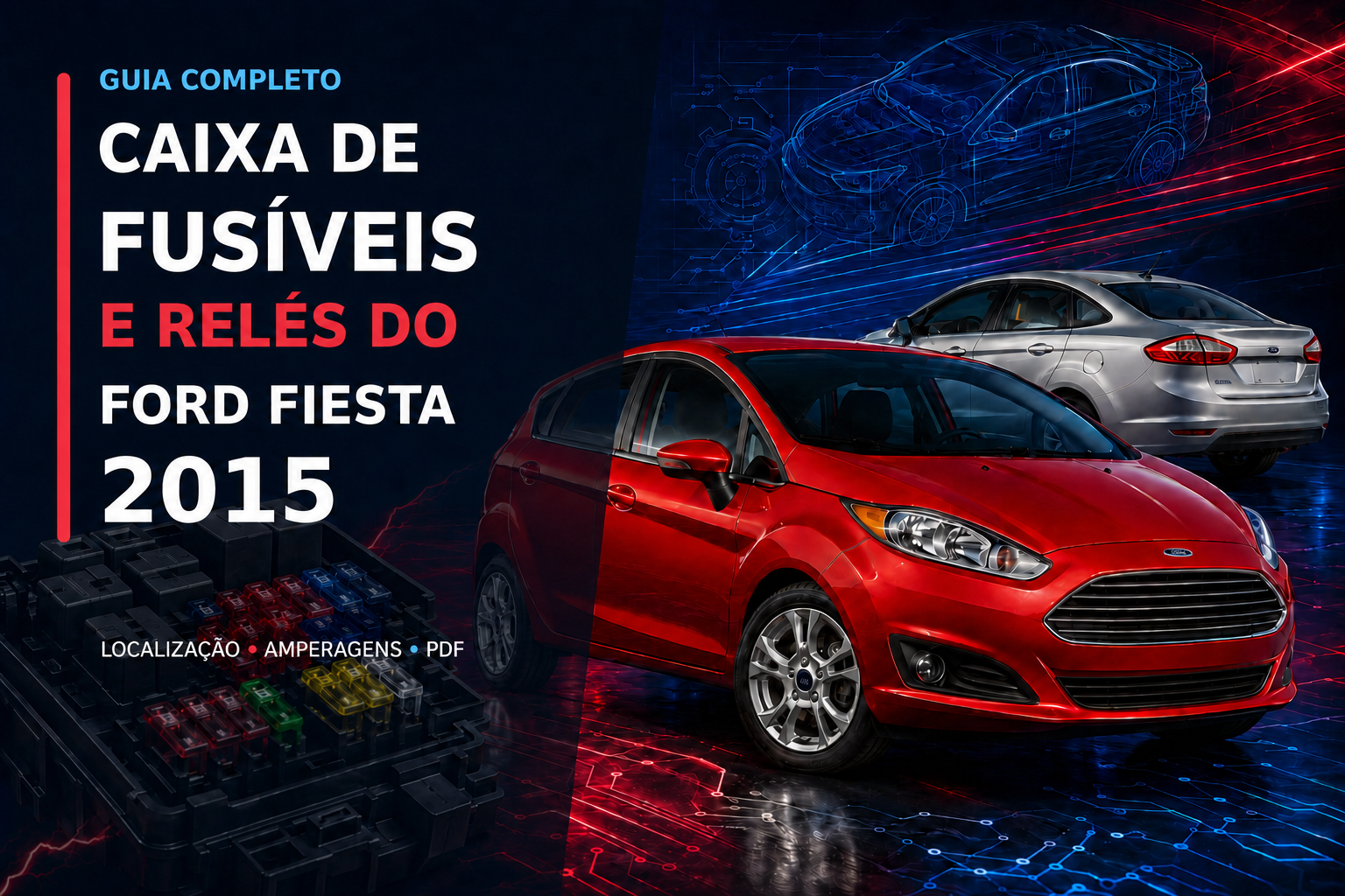 Caixa de fusíveis e relés do Ford Fiesta 2015