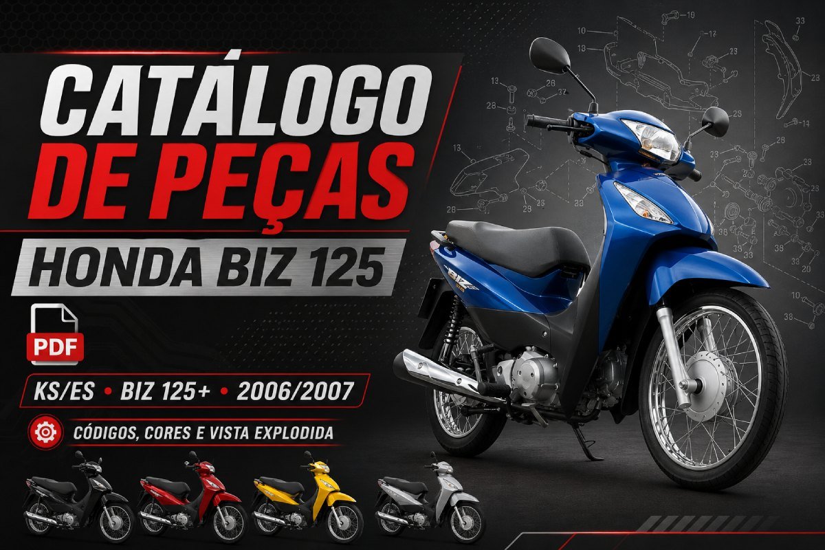 Catálogo de peças Honda Biz 125 KS ES e Biz 125 Plus em PDF