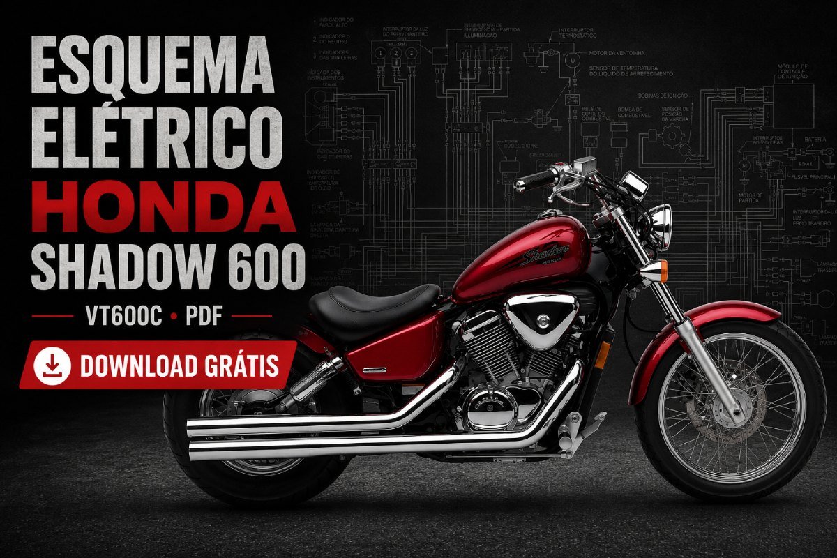 Esquema elétrico da Honda Shadow 600 VT600C em PDF