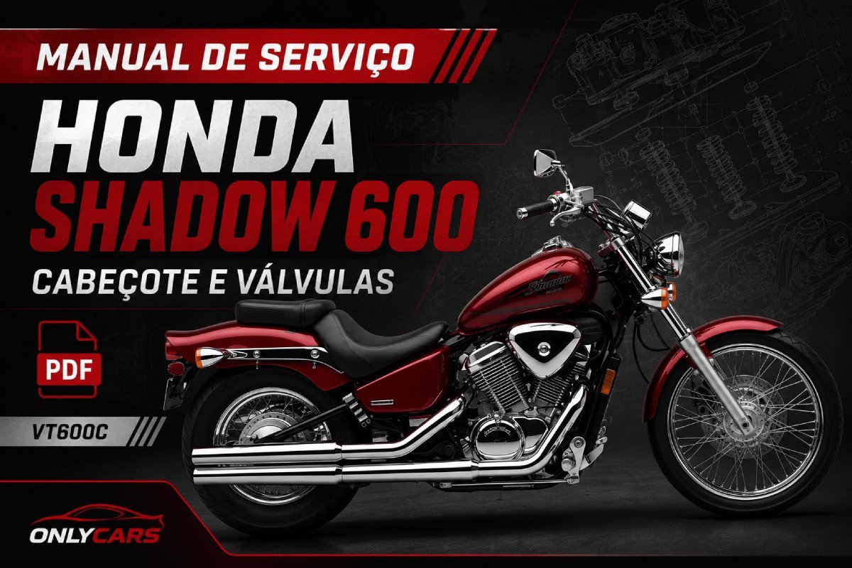 Manual de serviço Honda Shadow 600 cabeçote e válvulas em PDF