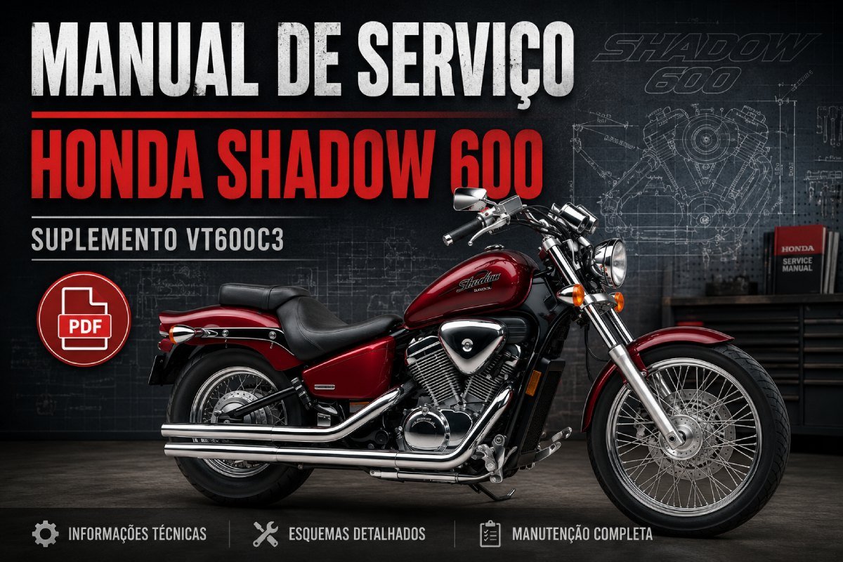 Manual de serviço Honda Shadow 600 VT600C3 suplemento em PDF