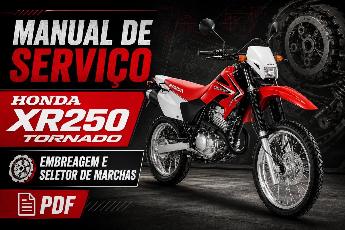 Manual de serviço Honda XR250 Tornado embreagem e seletor de marchas PDF