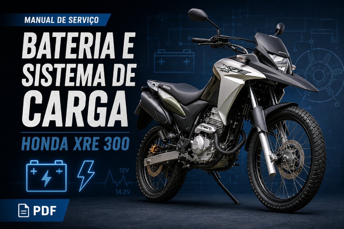 Manual de serviço Honda XRE 300 da bateria e sistema de carga em PDF