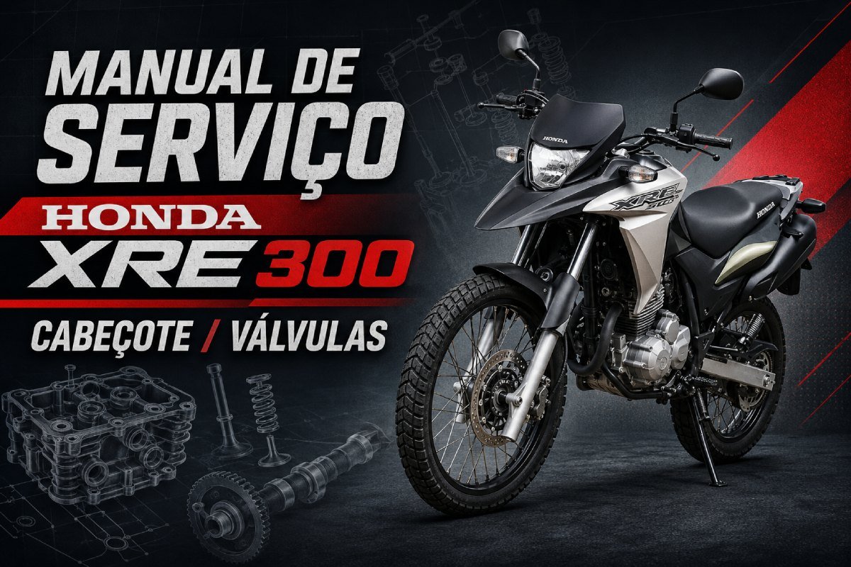 Manual de serviço Honda XRE 300 de cabeçote e válvulas em PDF