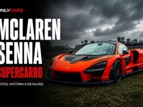 McLaren Senna laranja fotografada na chuva