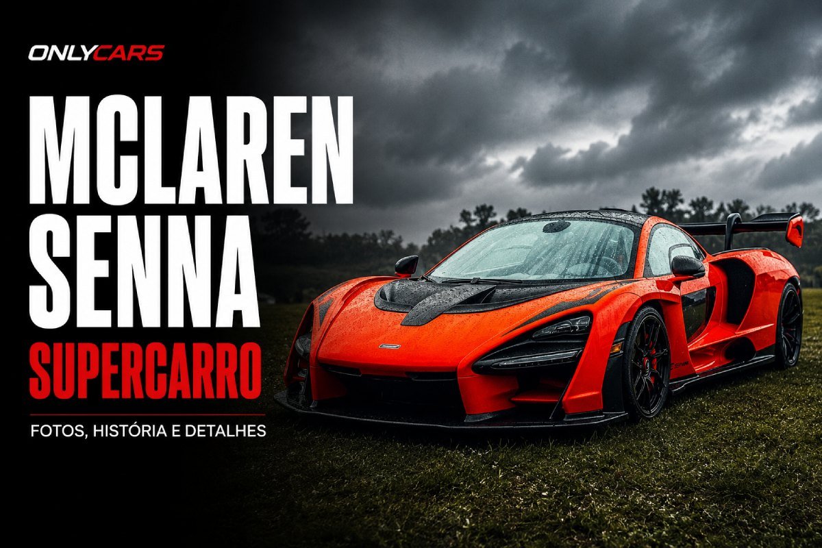 McLaren Senna laranja fotografada na chuva