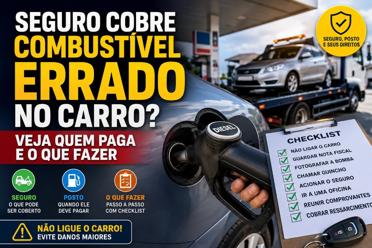Seguro cobre combustível errado no carro e quem paga o prejuízo
