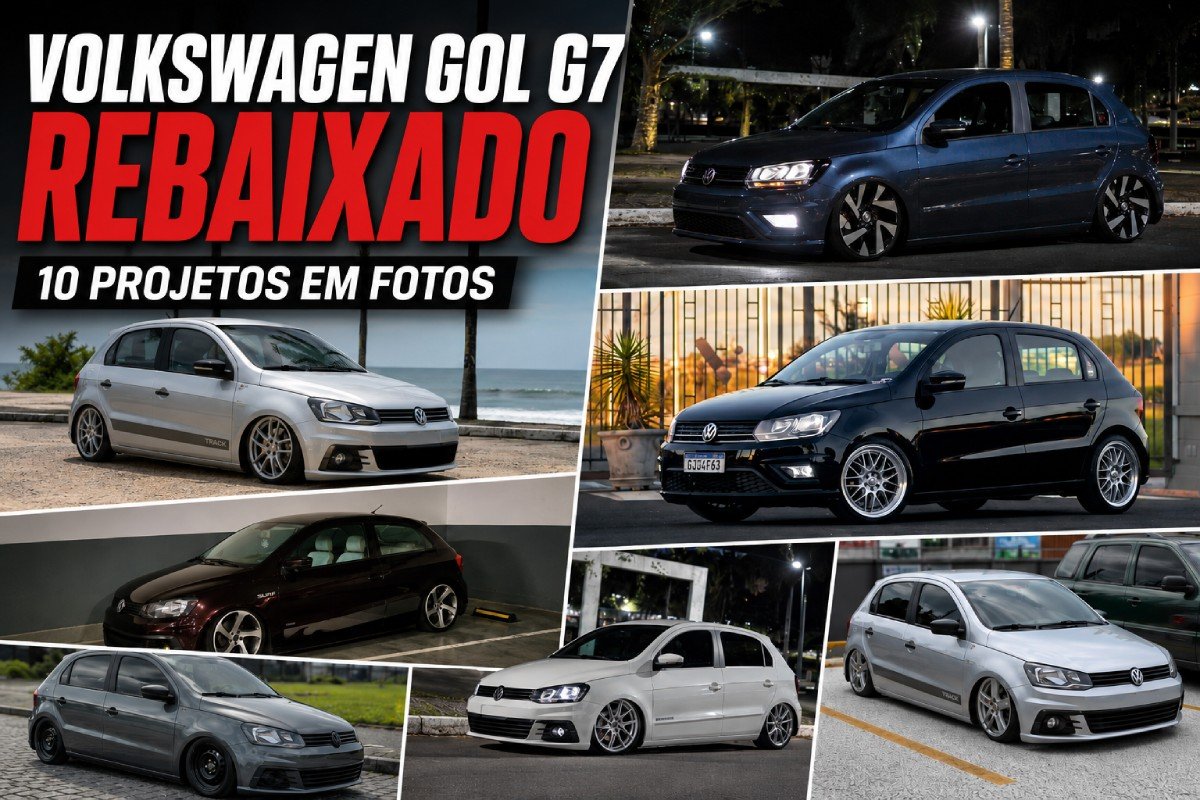 Coletânea de Volkswagen Gol G7 rebaixados com diferentes rodas e estilos