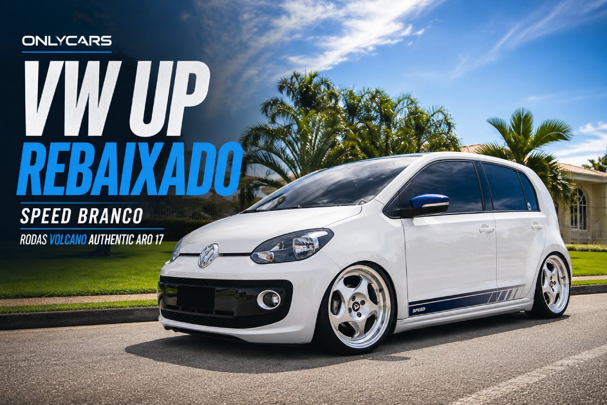 VW Up Speed rebaixado com rodas Volcano Authentic aro 17