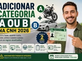 Adicionar categoria A ou B na CNH 2026: quanto custa, aulas, prova e passo a passo