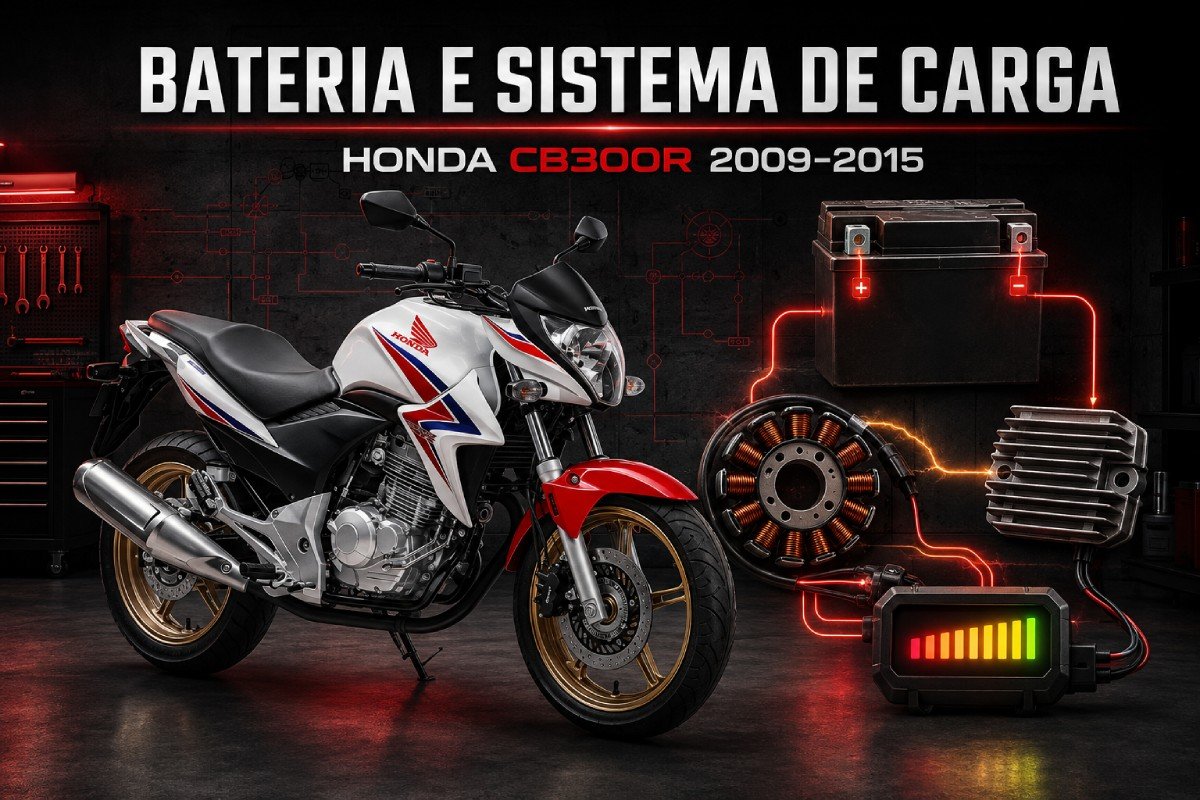 Bateria e Sistema de Carga da Honda CB300R: Testes, Valores e PDF