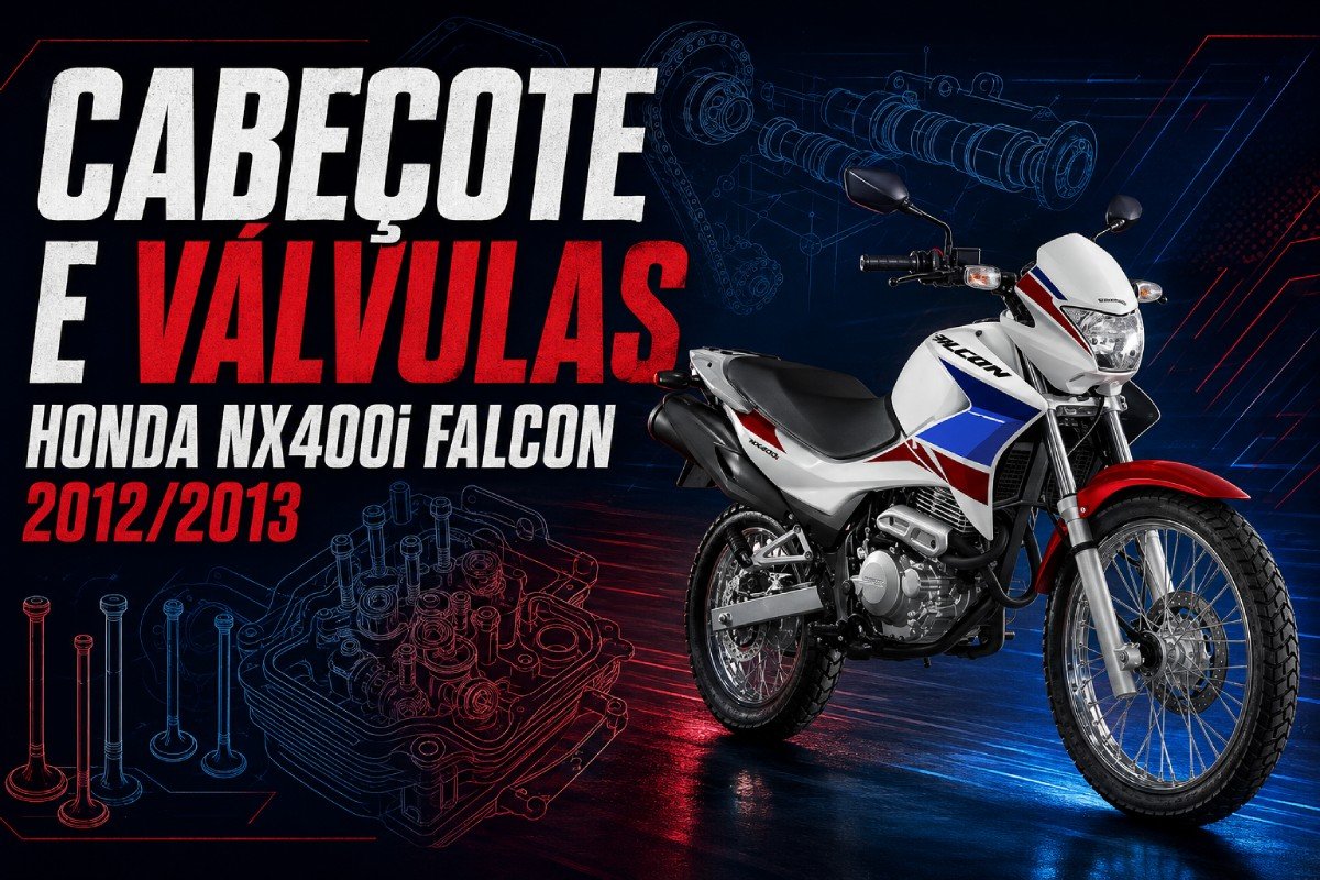 Cabeçote e válvulas da Honda NX400i Falcon 2012/2013