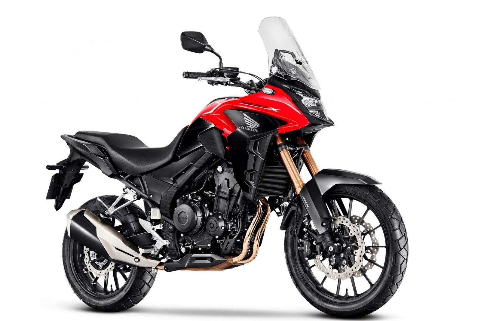Honda CB 500X 2024 vermelha vista de frente e lateral