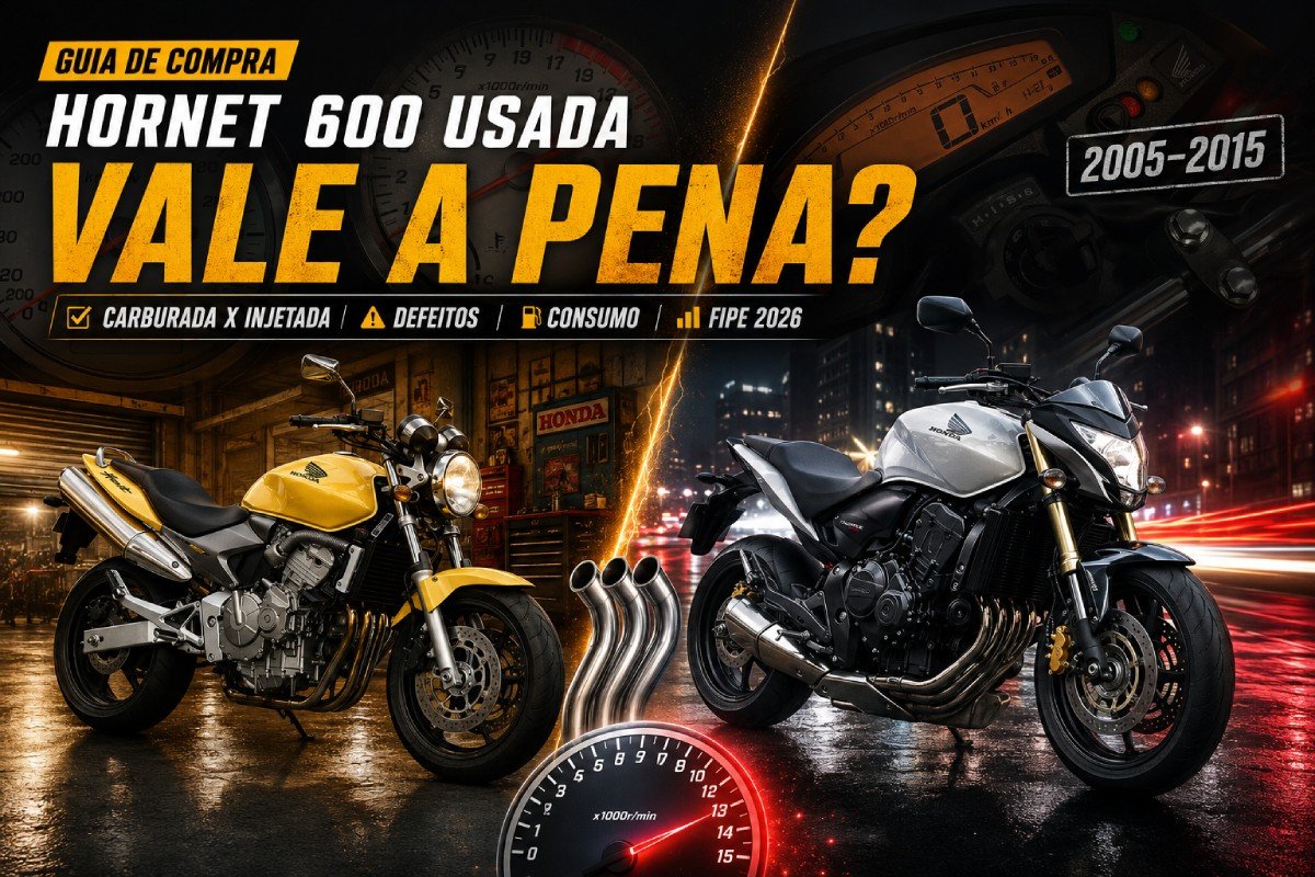 Honda Hornet 600 usada carburada e injetada em guia de compra com defeitos, consumo e FIPE 2026