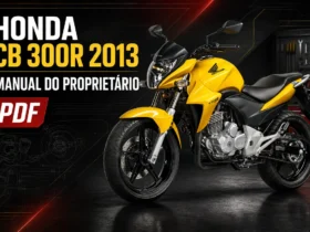 Honda CB 300R 2013 amarela na capa do manual do proprietário em PDF