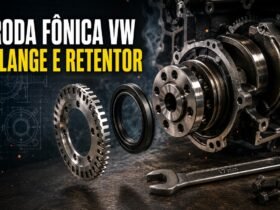 Montagem da roda fônica, flange e retentor dos motores Volkswagen