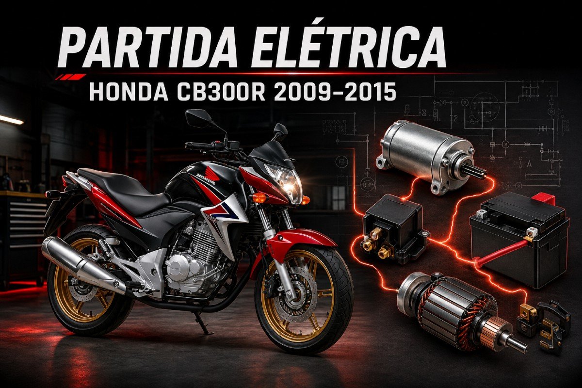 Partida Elétrica da Honda CB300R: Diagnóstico, Relé, Motor e PDF