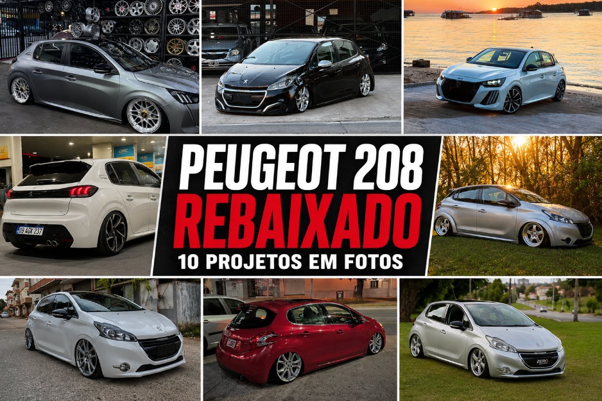 Peugeot 208 rebaixado em coletânea com 10 projetos personalizados