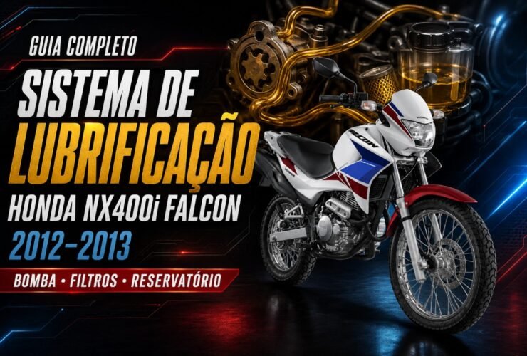 Sistema de lubrificação da Honda NX400i Falcon 2012/2013 com bomba, filtros e reservatório