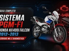 Sistema PGM-FI da Honda NX400i Falcon 2012/2013 com códigos MIL e diagnóstico
