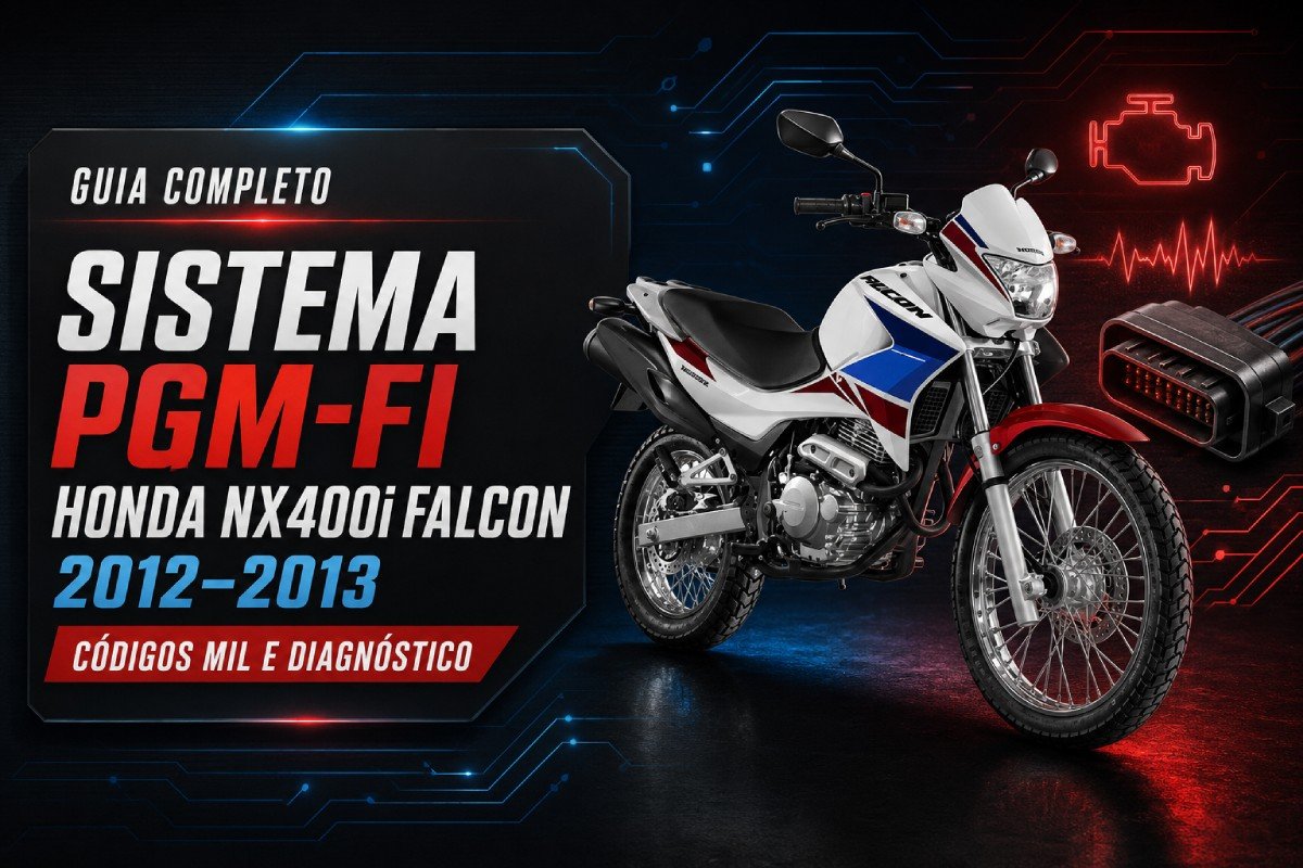 Sistema PGM-FI da Honda NX400i Falcon 2012/2013 com códigos MIL e diagnóstico