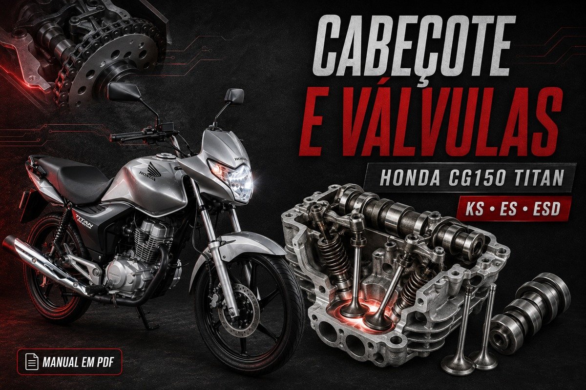 Cabeçote e válvulas da Honda CG 150 Titan KS, ES e ESD