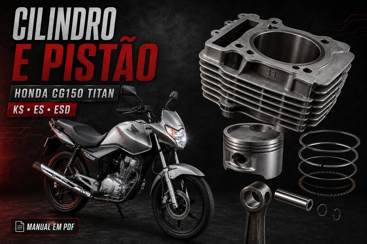 Cilindro e pistão da Honda CG 150 Titan KS, ES e ESD