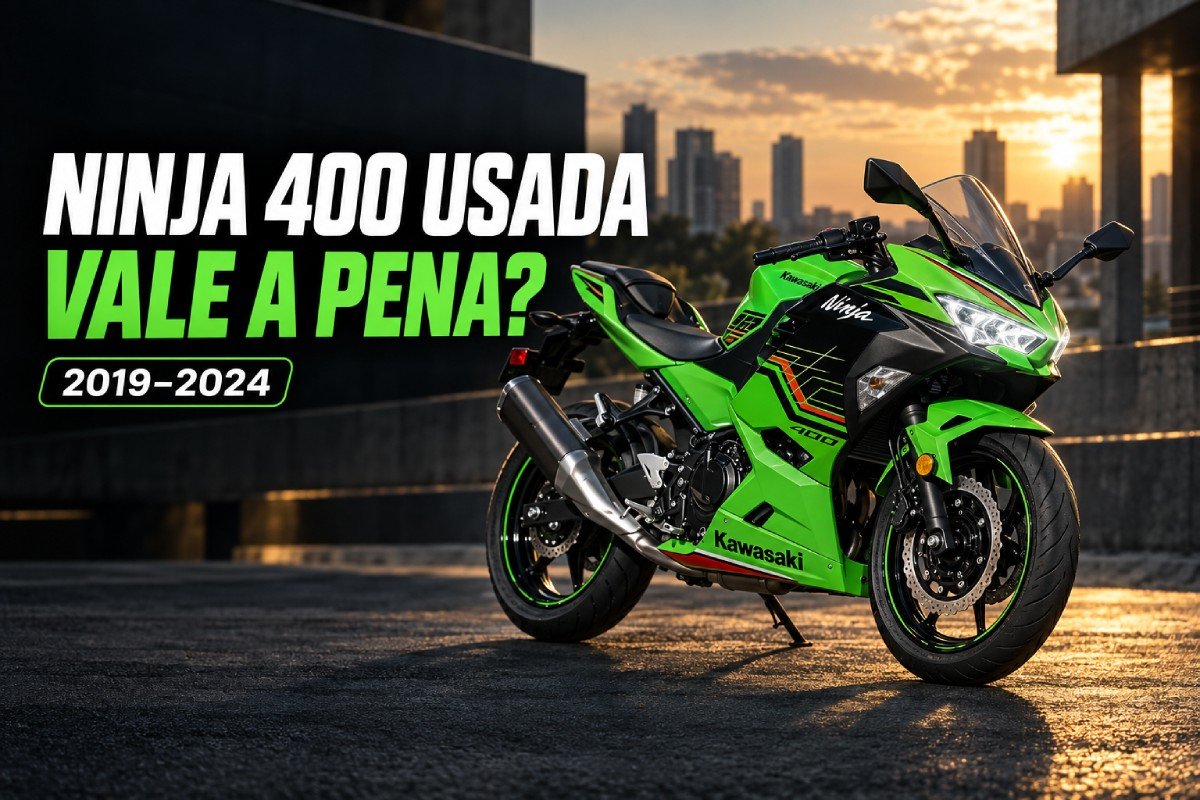 Kawasaki Ninja 400 usada verde e preta em guia de compra dos modelos 2019 a 2024