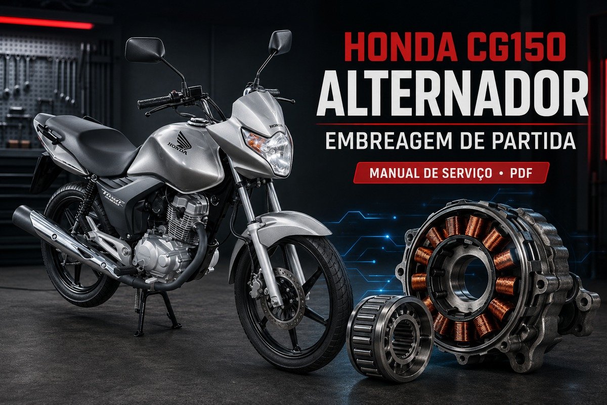 Alternador e embreagem de partida da Honda CG150 Titan — manual de serviço em PDF