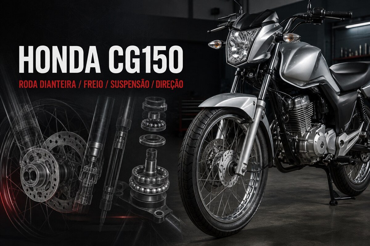 Roda dianteira, freio e suspensão da Honda CG150 Titan