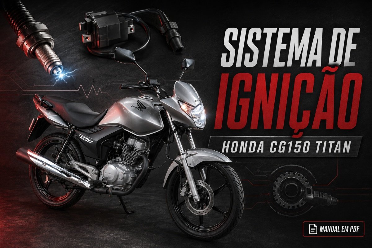 Sistema de ignição da Honda CG150 Titan com vela, bobina e sensor CKP