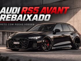 Audi RS5 Avant rebaixado preto com rodas Vossen