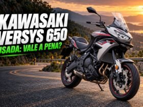 Kawasaki Versys 650 usada em estrada de montanha