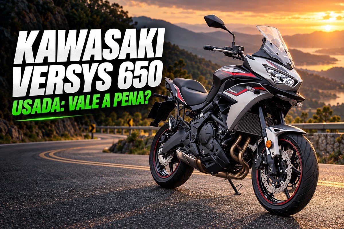 Kawasaki Versys 650 usada em estrada de montanha