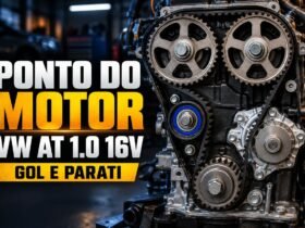 Correia dentada e polias dos comandos do motor VW AT 1.0 16V do Gol e Parati