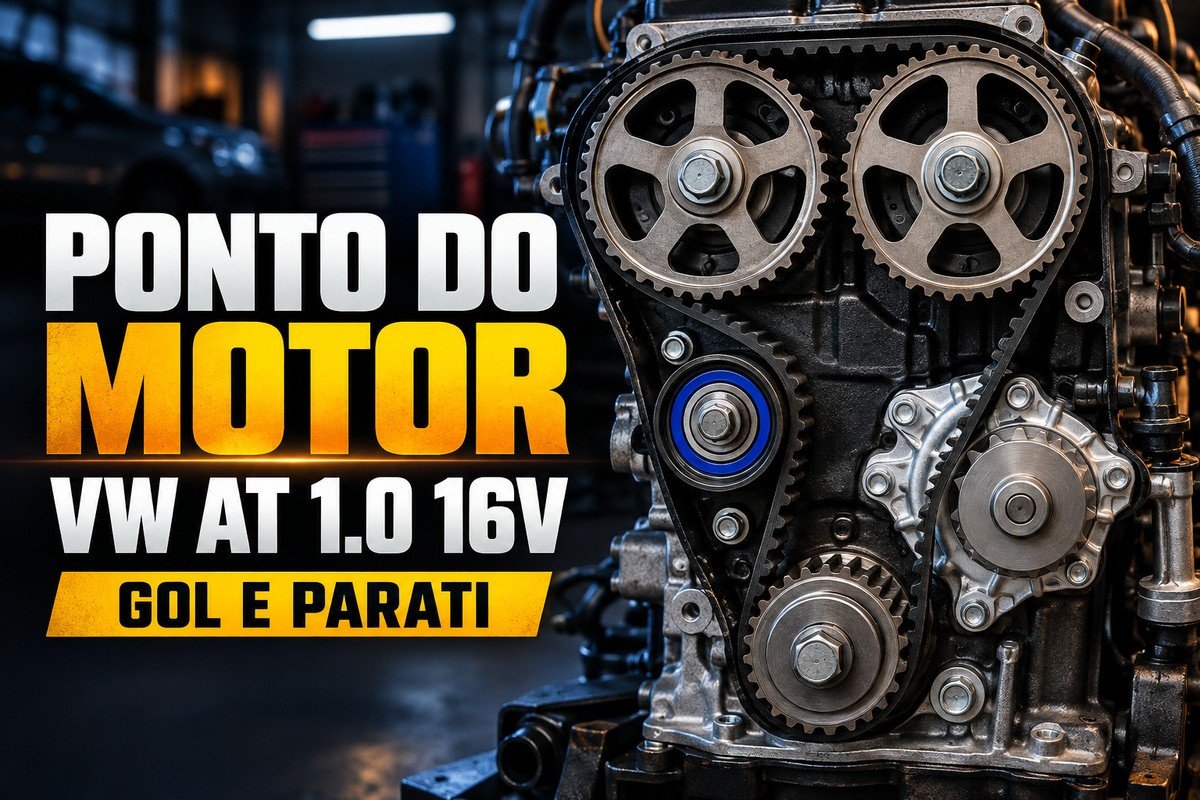 Correia dentada e polias dos comandos do motor VW AT 1.0 16V do Gol e Parati