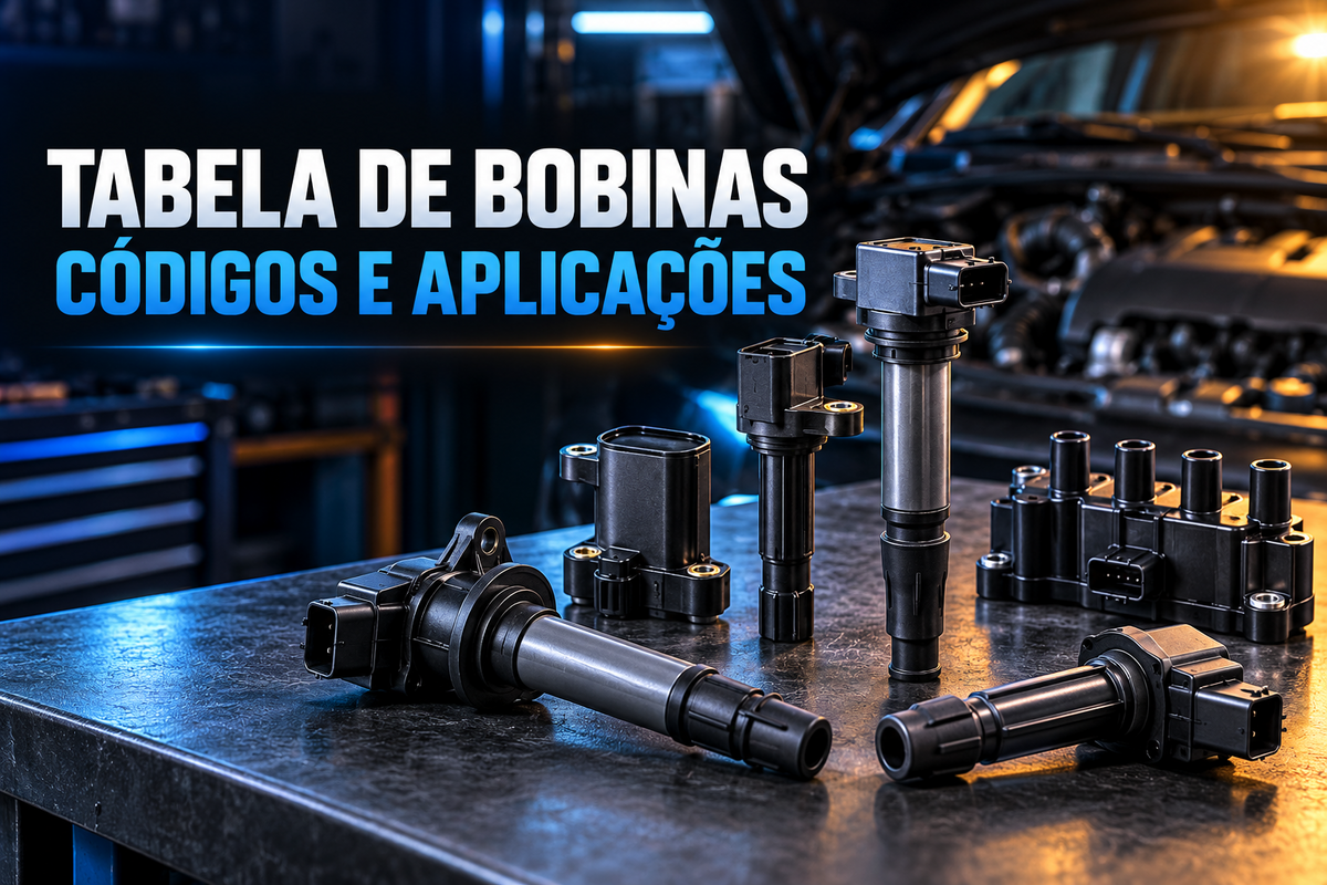 Tabela de bobinas de ignição NGK com códigos e aplicações para carros