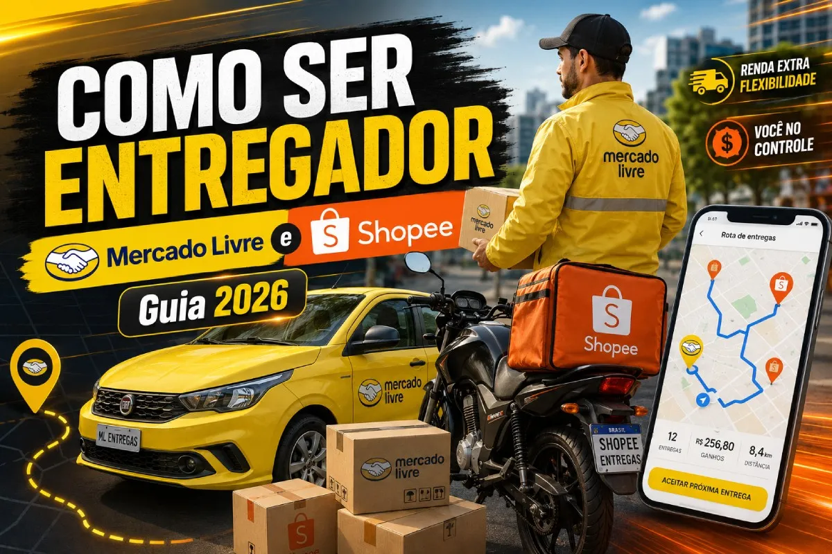 Guia 2026: como ser entregador Mercado Livre e Shopee SPX — cadastro, MEI/EAR e pagamentos
