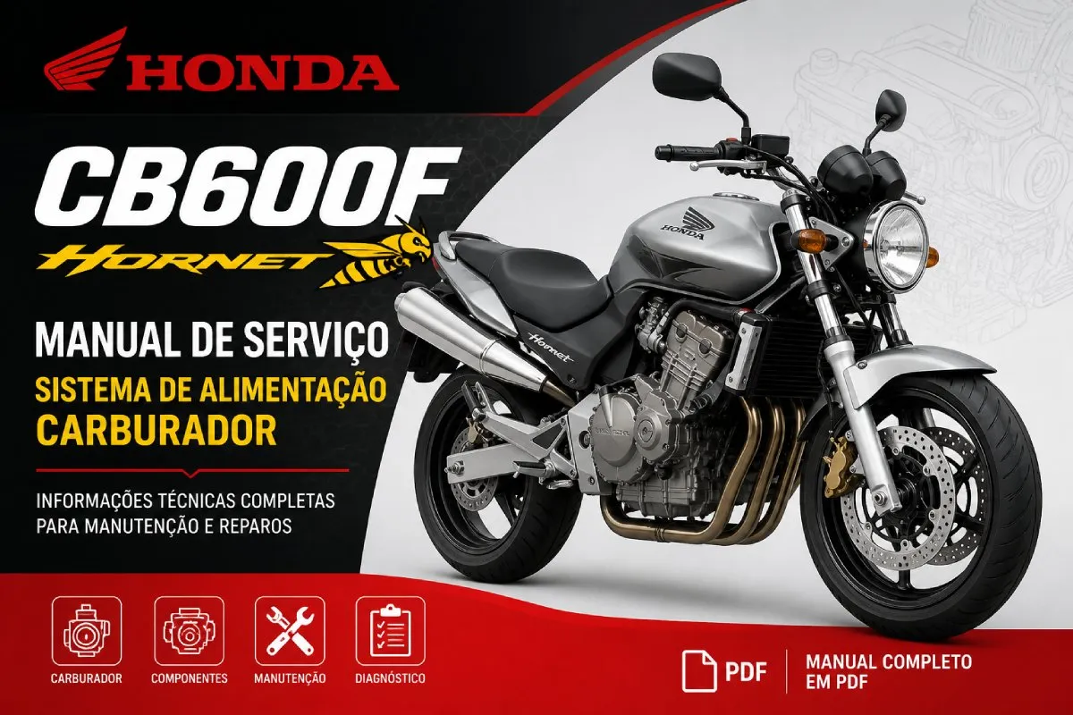 Manual de serviço Honda CB600F Hornet sistema de alimentação PDF com carburadores e diagnóstico técnico