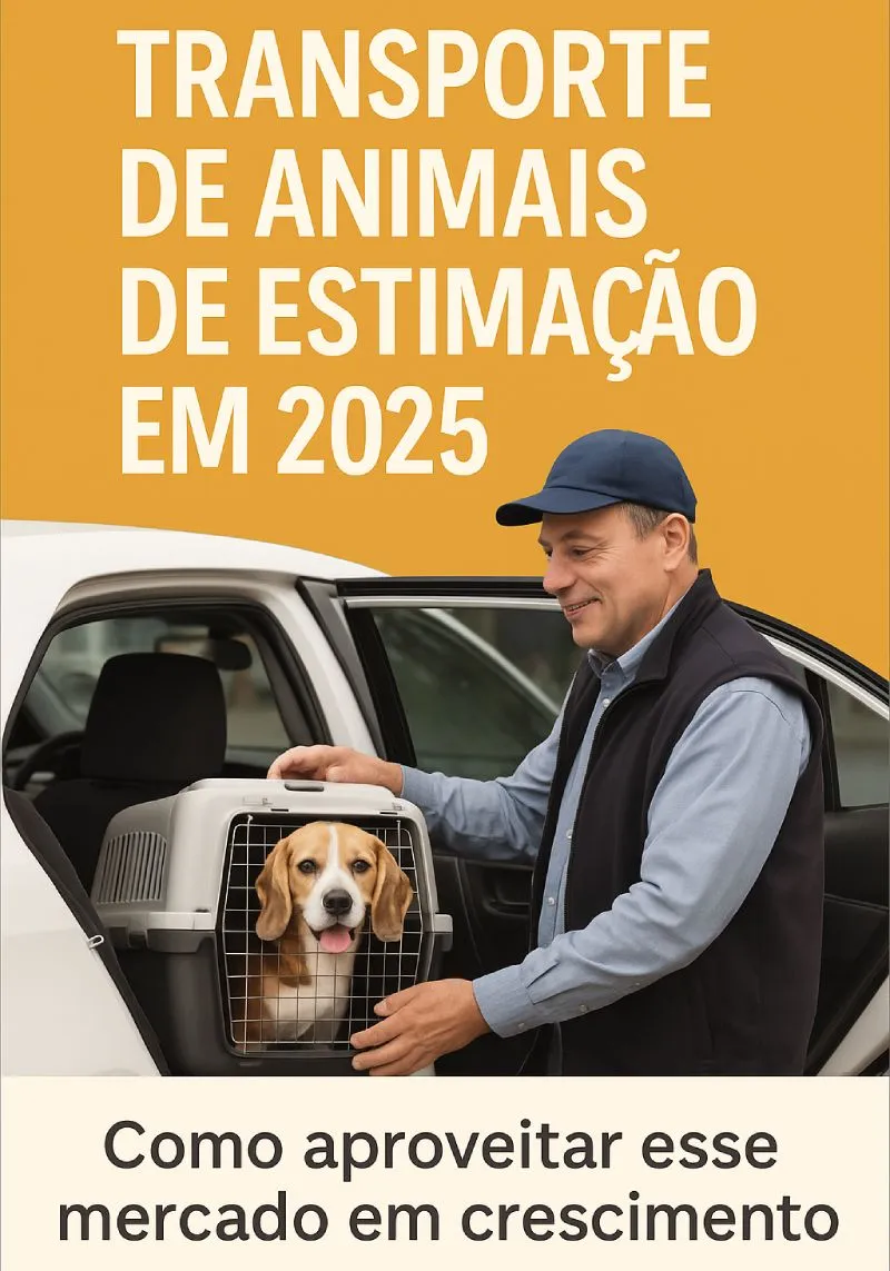 Mercado de transporte pet em crescimento Homem transportando cachorro com segurança; mercado de pets em alta