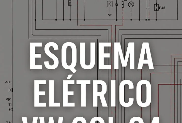 Imagem destacada com título Esquema Elétrico VW Gol G4 sobre fundo com diagrama técnico
