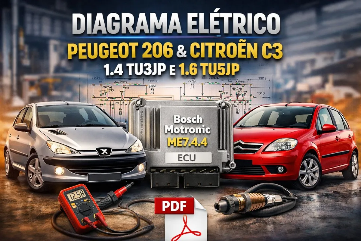 Diagrama Elétrico Peugeot 206 e Citroën C3 1.4 TU3JP e 1.6 TU5JP PDF