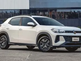 Volkswagen Tera 1.0 MPI 2026 branco visto de três quartos — versão de entrada