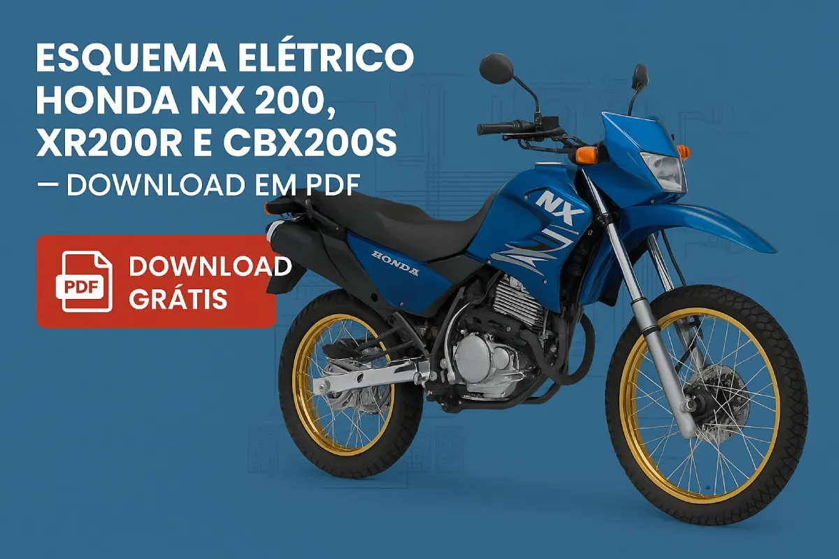 Esquema elétrico Honda NX 200, XR200R e CBX200S em PDF para download